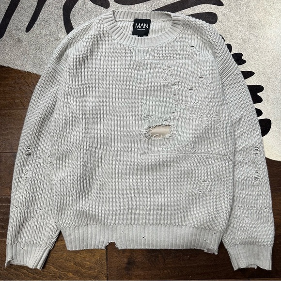 Boohoo Other - Boohoo Man Distressed Boxy Fit Sweater